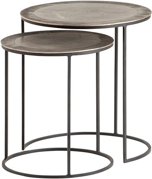 Sochi bijzettafel set van 2, Nickel antique