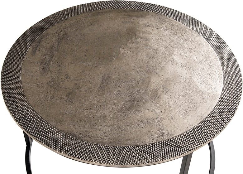 Sochi bijzettafel set van 2, Nickel antique