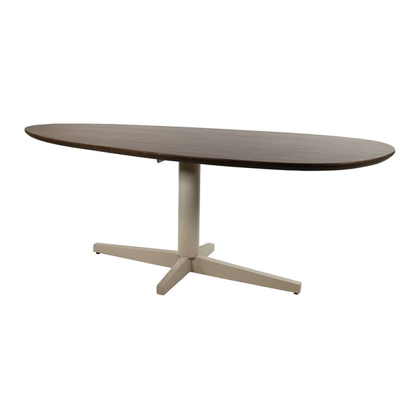 Eetkamertafel 190, organisch, poot Beige, Mango Brown Walnut