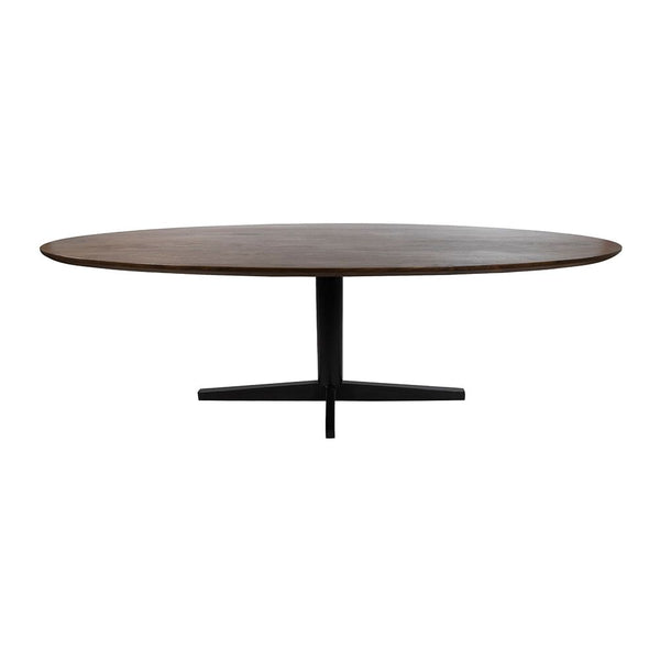 Eetkamertafel 220, ovaal, poot Black, Mango Brown Walnut