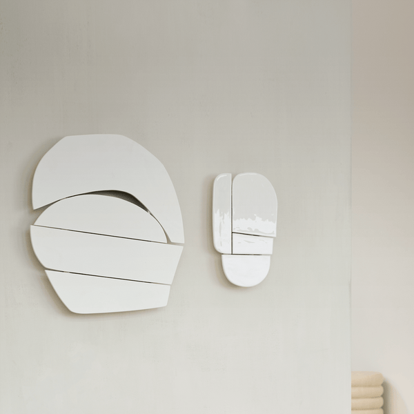 wanddecoratie Wood Block Off White