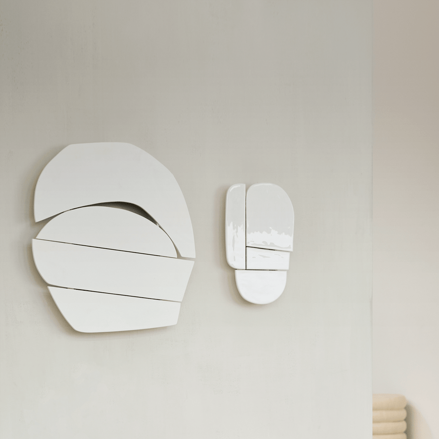 wanddecoratie Wood Block Off White