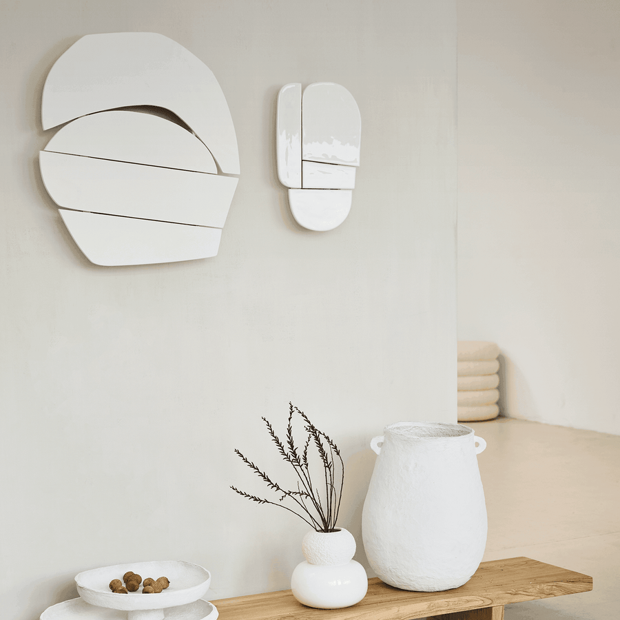 wanddecoratie Wood Block Off White