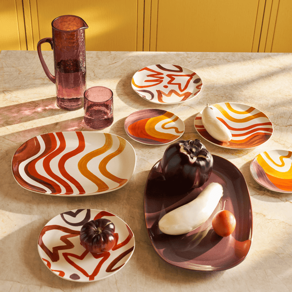Glas hammered Fudge - Set van 4