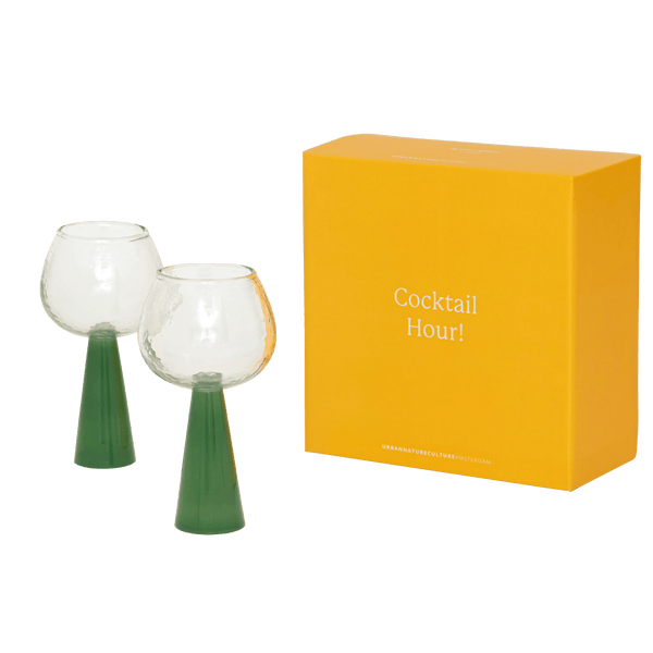 Spritz Cocktail Glass set van 2, Jade Green, In Gift Box