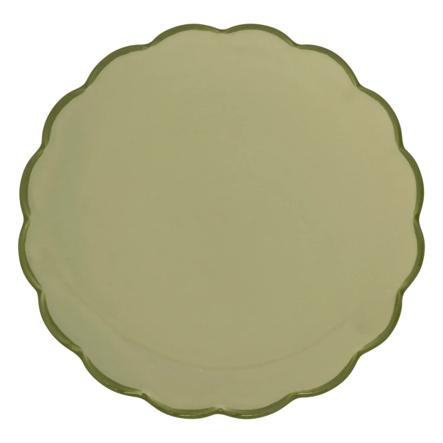 Good Morning bord Sculpted, Pale Green - Set van 2