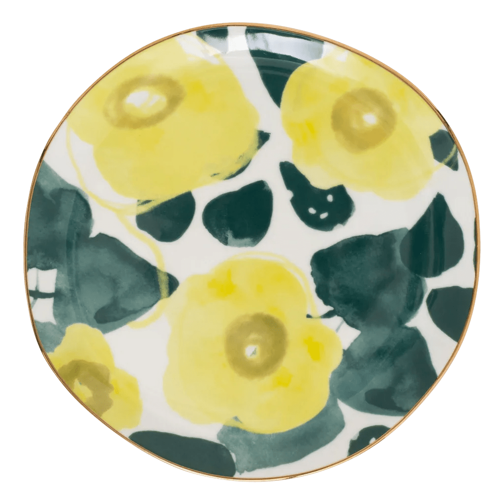 Good Morning bord Floral Art Limelight - Ø17 cm - Set van 2