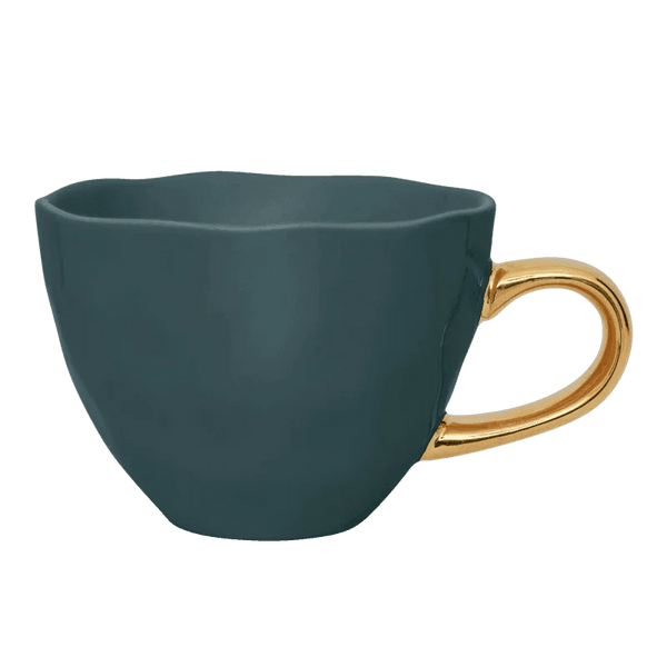 Good Morning kop Cappuccino / Tea Ø11 cm - Blue Green - Set van 4