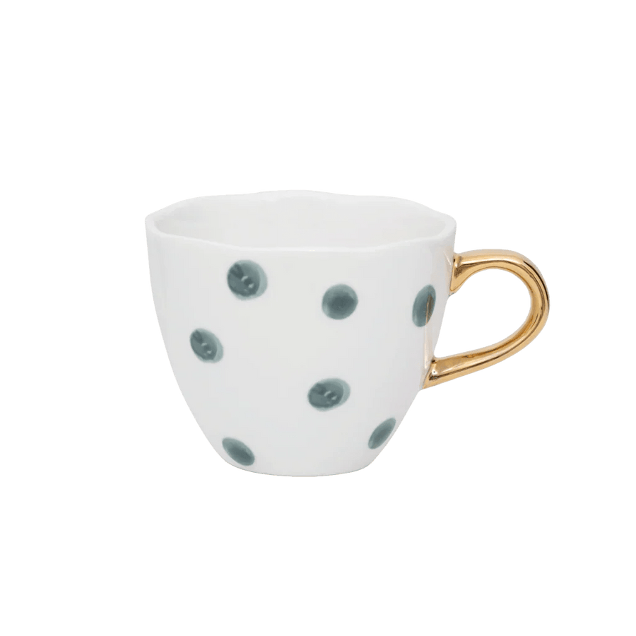 Good Morning kop Coffee Ø8 cm - Blue Green White - Set van 4