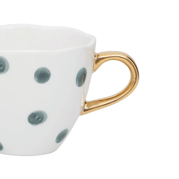 Good Morning kop Coffee Ø8 cm - Blue Green White - Set van 4