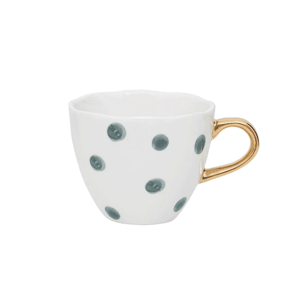 Good Morning kop Coffee Ø8 cm - Blue Green White - Set van 4