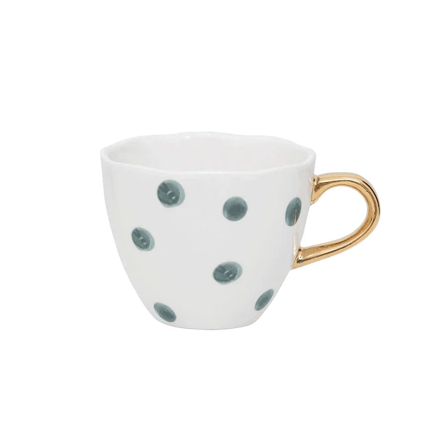 Good Morning kop Coffee Ø8 cm - Blue Green White - Set van 4