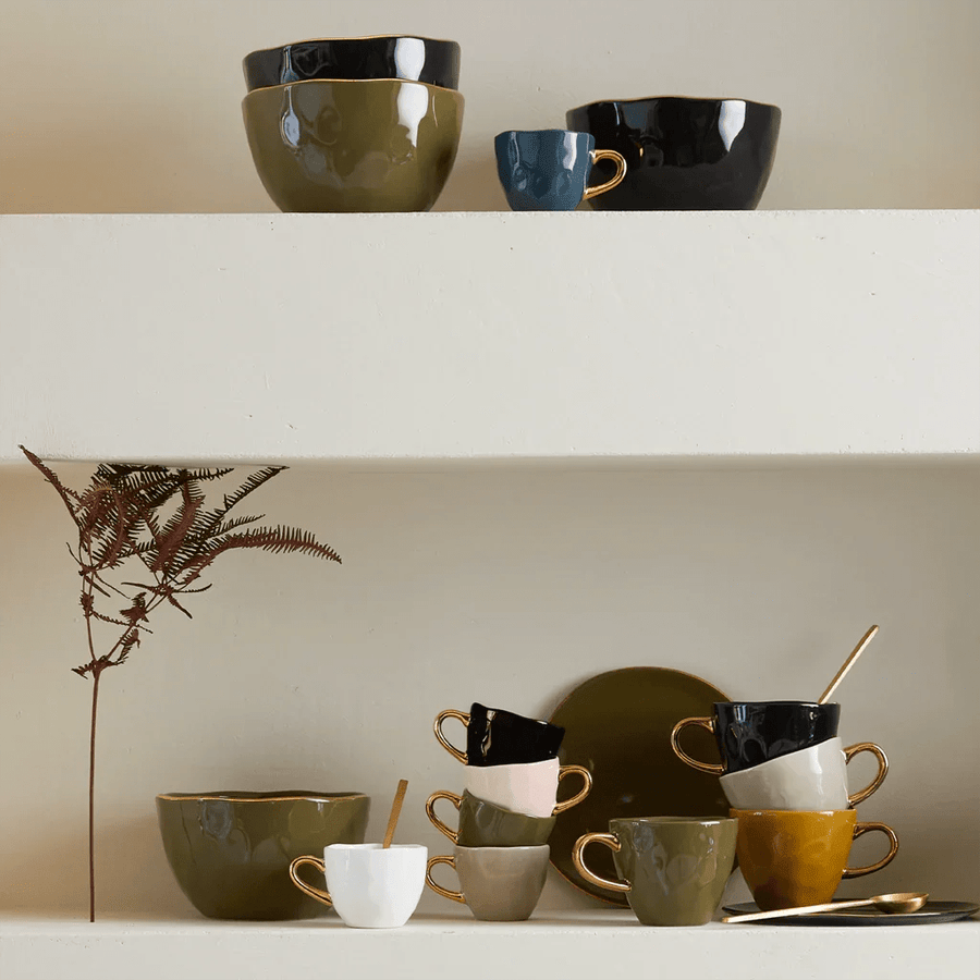 Good Morning kop Coffee Ø8 cm - Fir Green - Set van 4