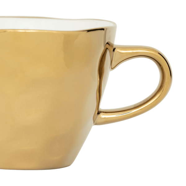 Good Morning kop Cappuccino / Tea Ø11 cm - Gold - Set van 4