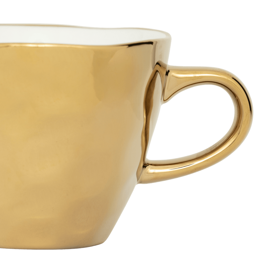 Good Morning kop Cappuccino / Tea Ø11 cm - Gold - Set van 4