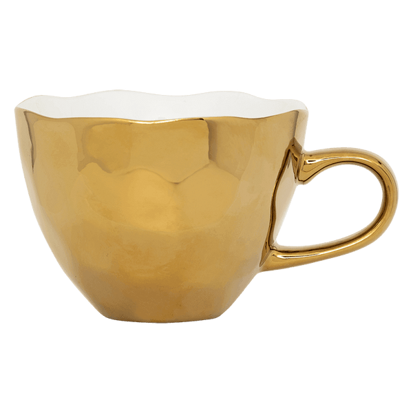 Good Morning kop Cappuccino / Tea Ø11 cm - Gold - Set van 4
