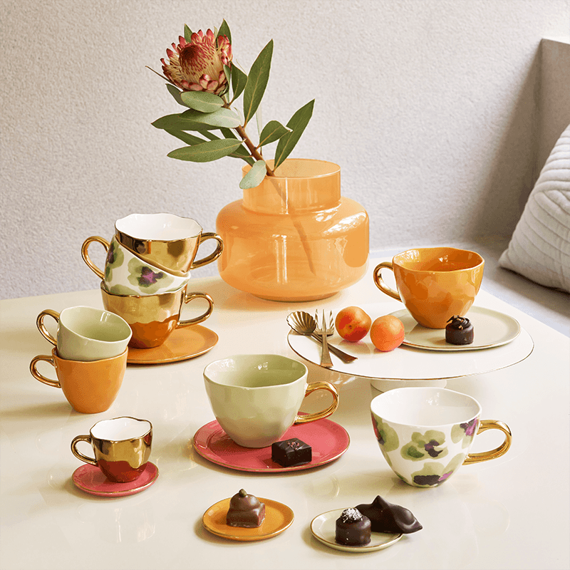 Good Morning bord Ø9 cm - Pale Green - Set van 4