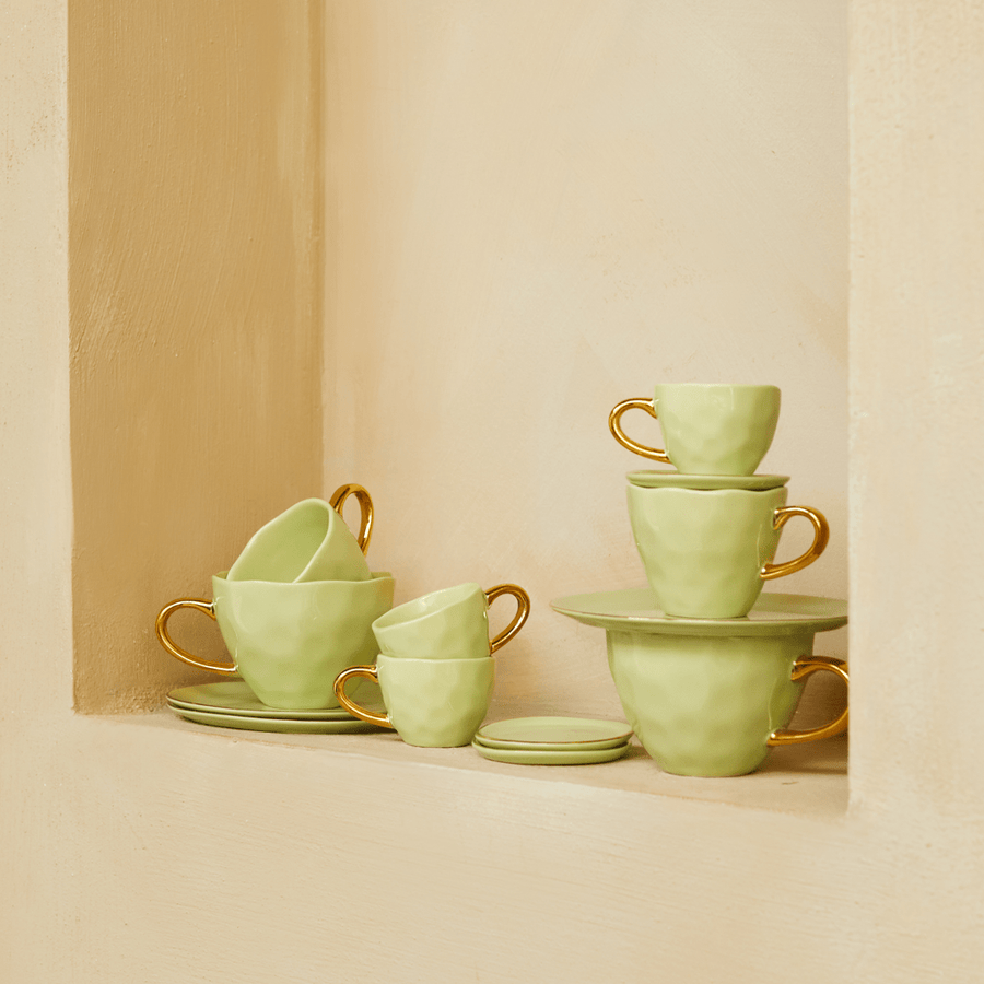 Good Morning kop Coffee Ø8 cm - Pale Green - Set van 4