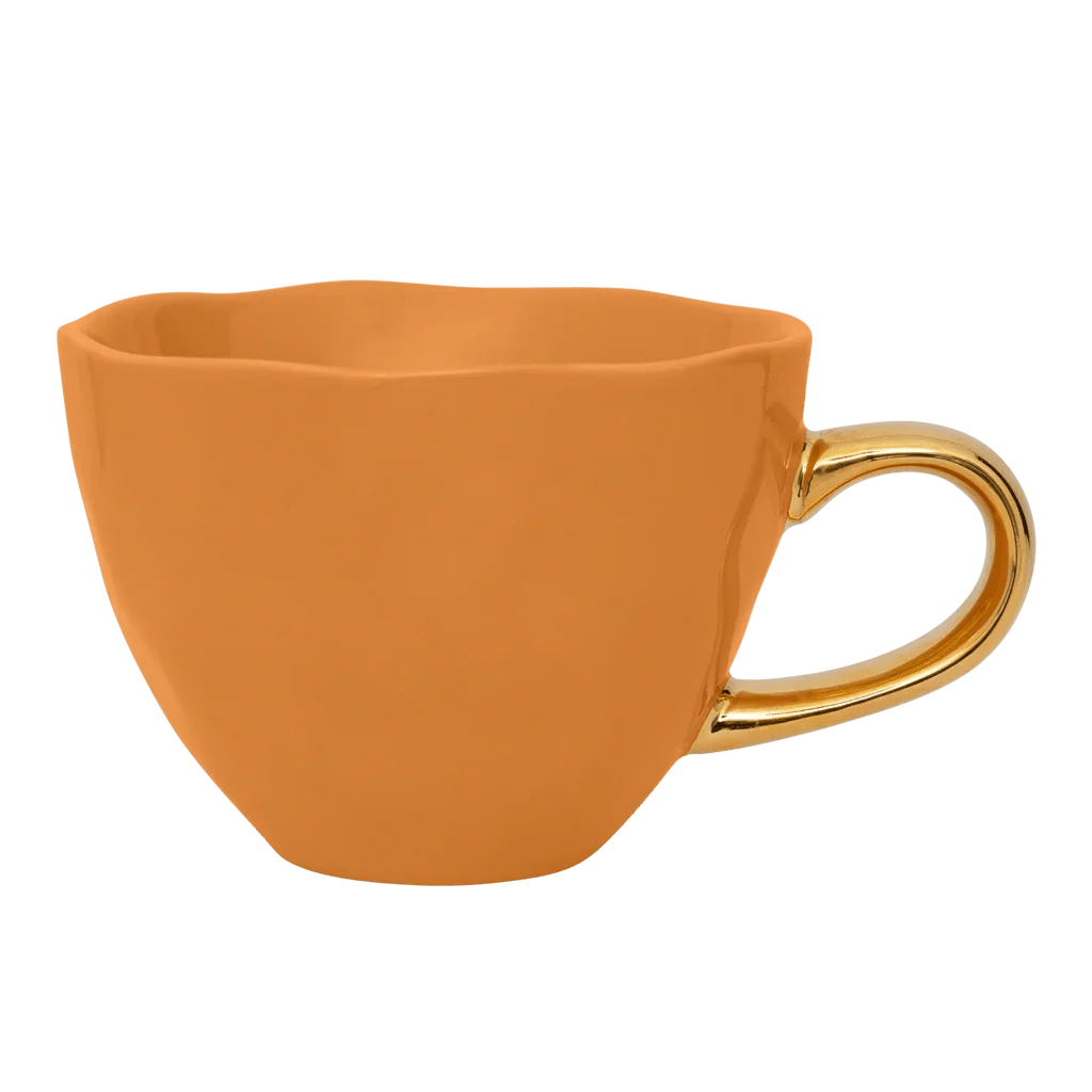 Good Morning kop Cappuccino / Tea Ø11 cm - Caramel - Set van 4