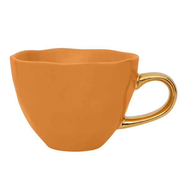 Good Morning kop Cappuccino / Tea Ø11 cm - Caramel - Set van 4