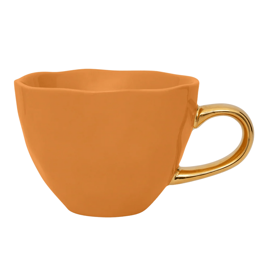 Good Morning kop Cappuccino / Tea Ø11 cm - Caramel - Set van 4