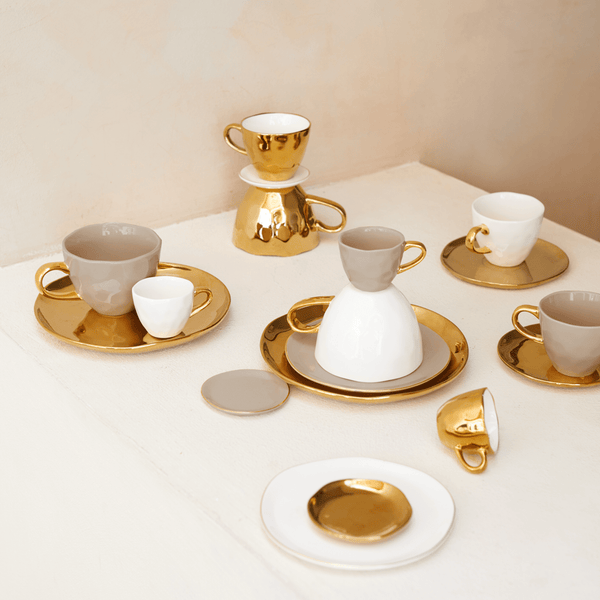 Good Morning kop Espresso Ø6 cm - Gold - Set van 4