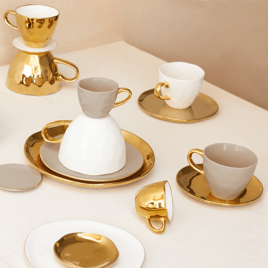 Good Morning kop Espresso Ø6 cm - Gold - Set van 4