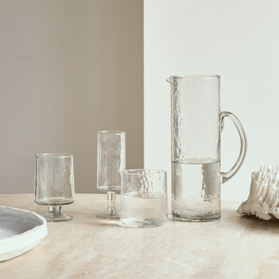 Wijnglas Hammered Transparent - Set van 4
