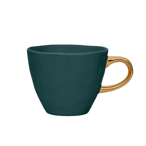 Good Morning kop Coffee Ø8 cm - Blue Green - Set van 4