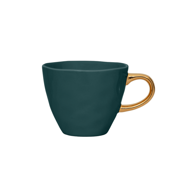 Good Morning kop Coffee Ø8 cm - Blue Green - Set van 4