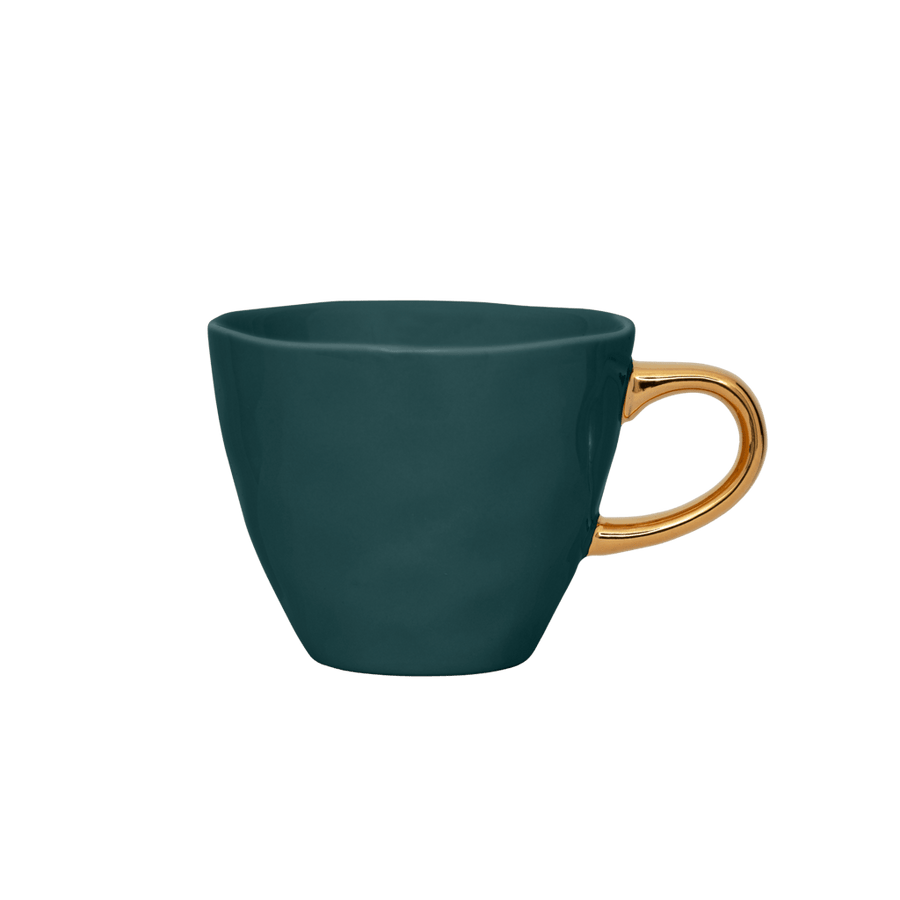 Good Morning kop Coffee Ø8 cm - Blue Green - Set van 4