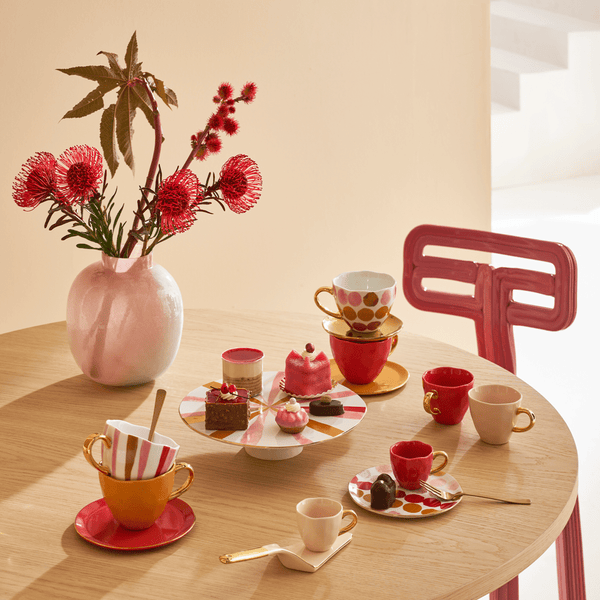 Good Morning kop Cappuccino / Tea Ø11 cm - Old Pink - Set van 4