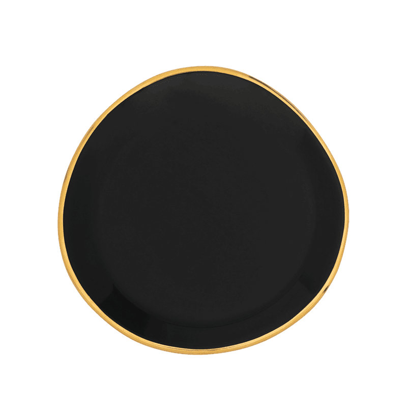 Good Morning bord Ø9 cm - Black - Set van 4