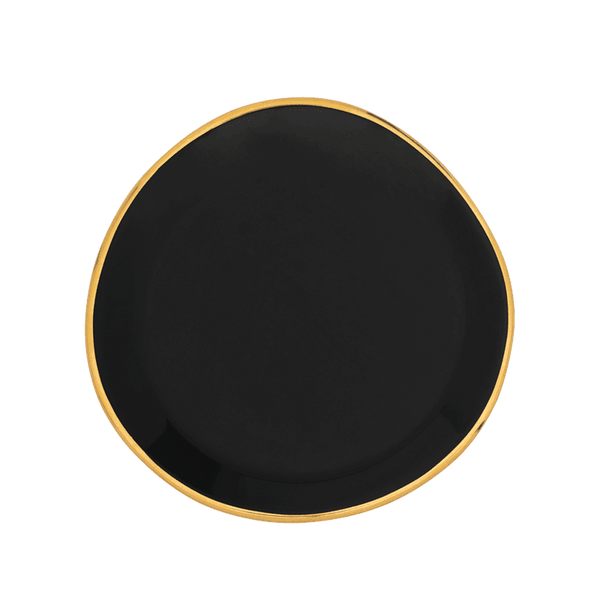 Good Morning bord Ø9 cm - Black - Set van 4