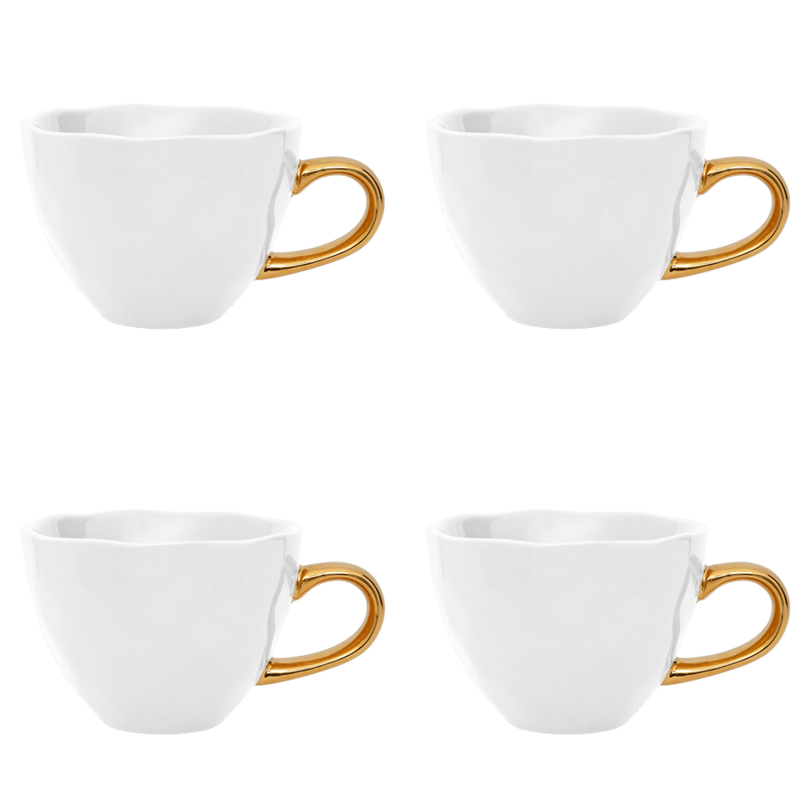 Good Morning kop Cappuccino / Tea Ø11 cm - White - Set van 4