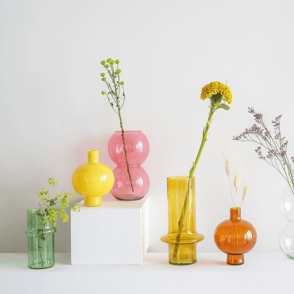 Vaas recyled glass Bulb, Brandied Apricot