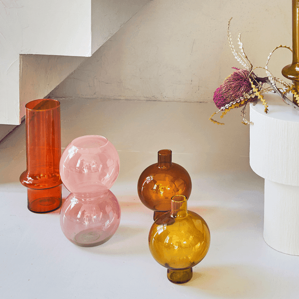 Vaas recyled glass Bulb, Brandied Apricot