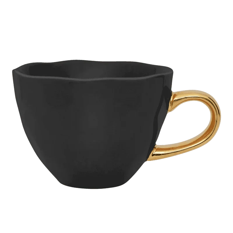 Good Morning kop Cappuccino / Tea Ø11 cm - Black - Set van 4