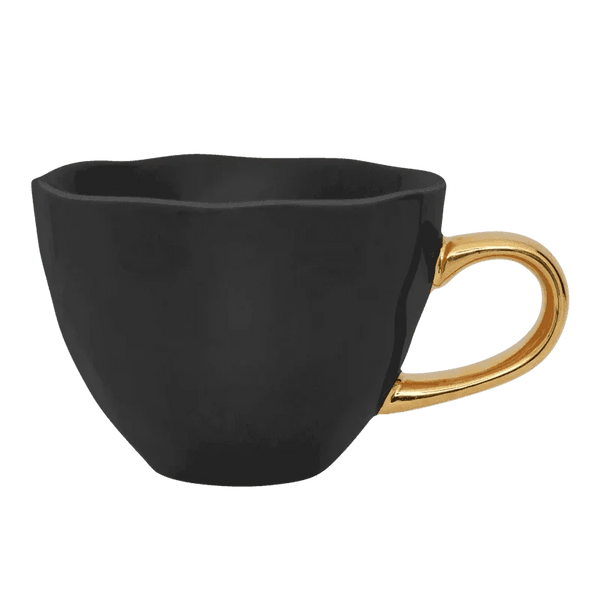 Good Morning kop Cappuccino / Tea Ø11 cm - Black - Set van 4