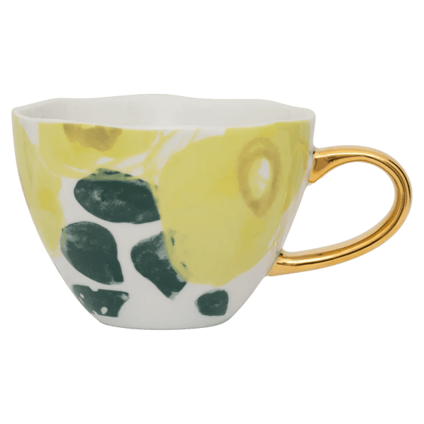 Good Morning kop Cappuccino/Tea Floral Art Ø11 cm - Limelight - Set van 2