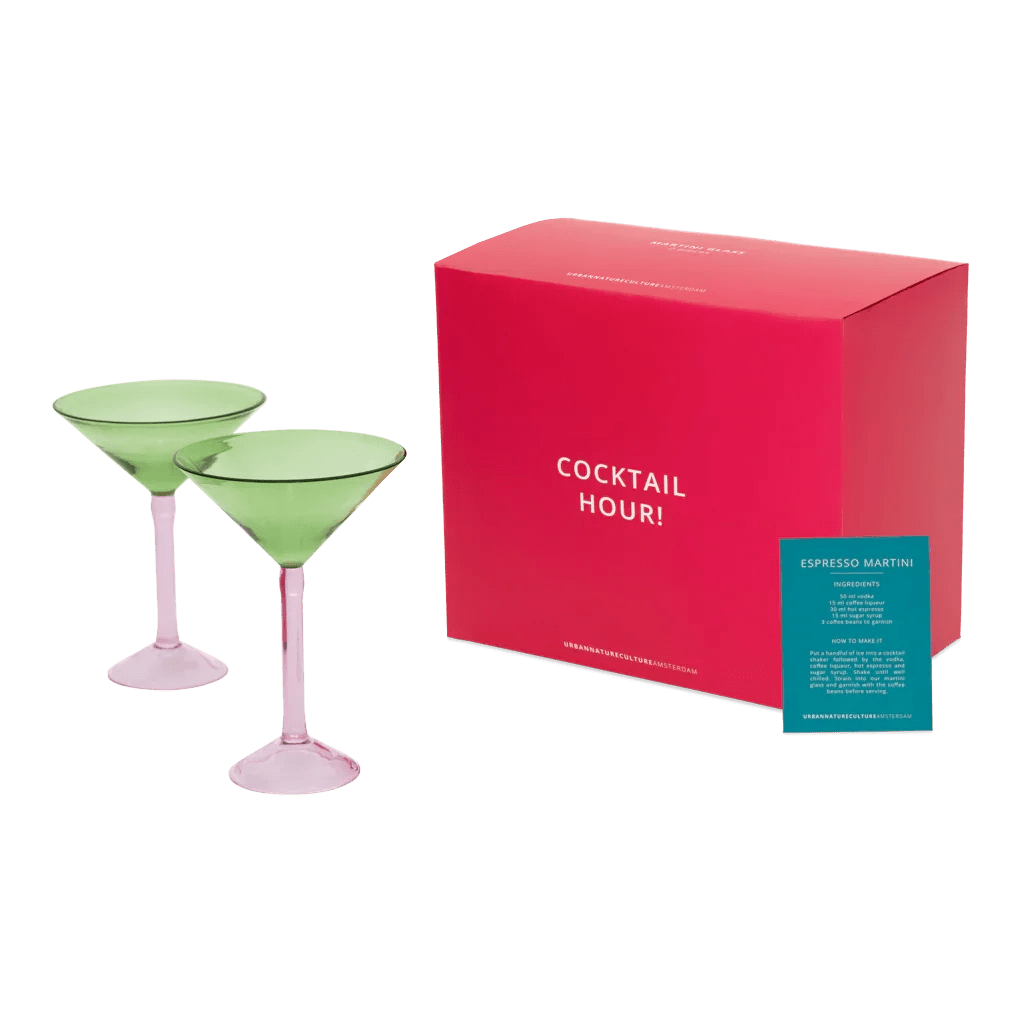 Martini cocktail glass, set van 2, in gift pack