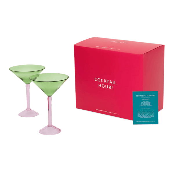 Martini cocktail glass, set van 2, in gift pack