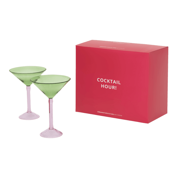 Martini cocktail glass, set van 2, in gift pack