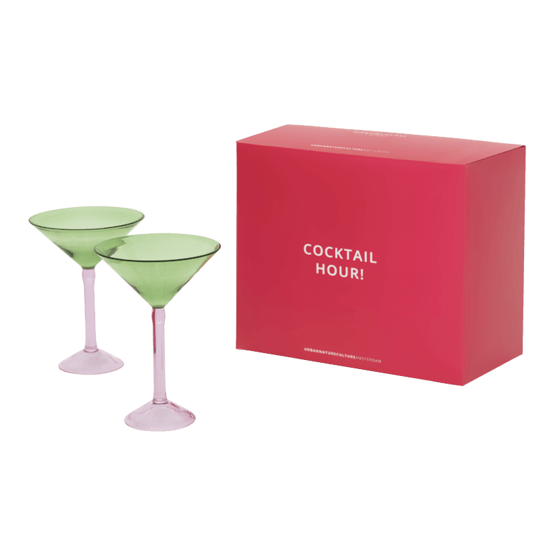 Martini cocktail glass, set van 2, in gift pack