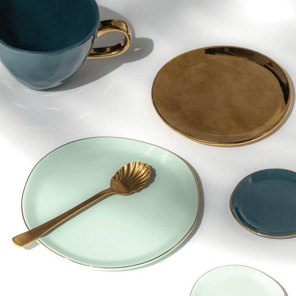 Good Morning bord Ø14 cm - gold - Set van 4