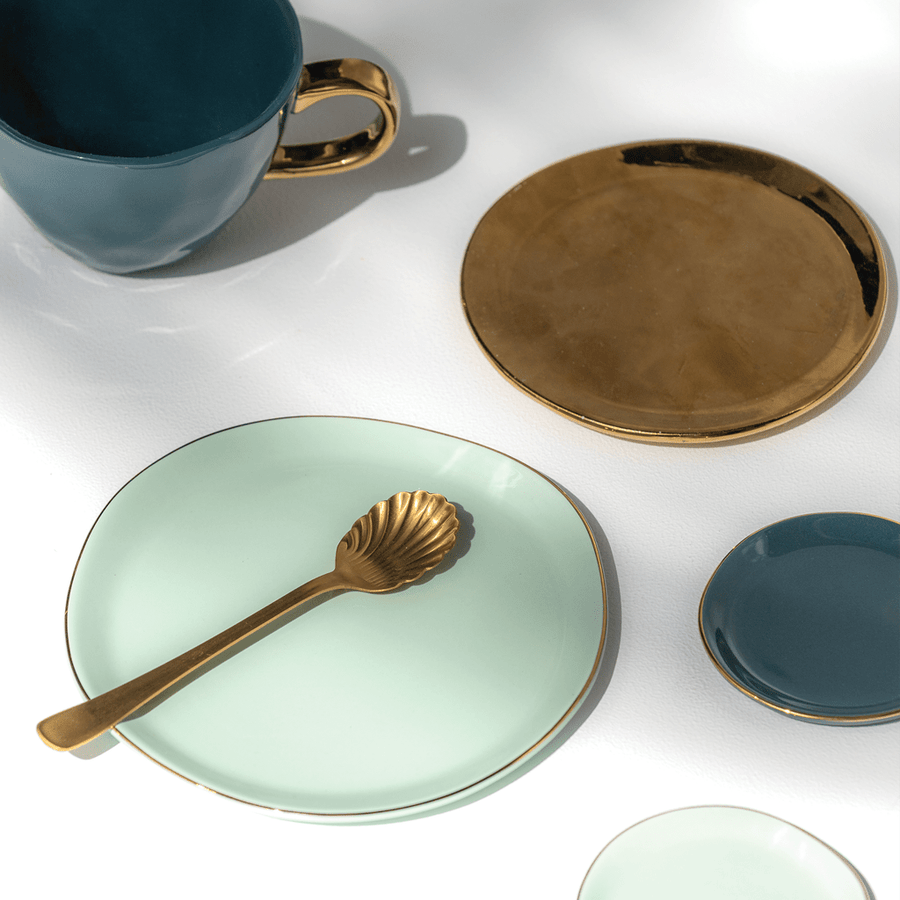 Good Morning bord Ø14 cm - gold - Set van 4