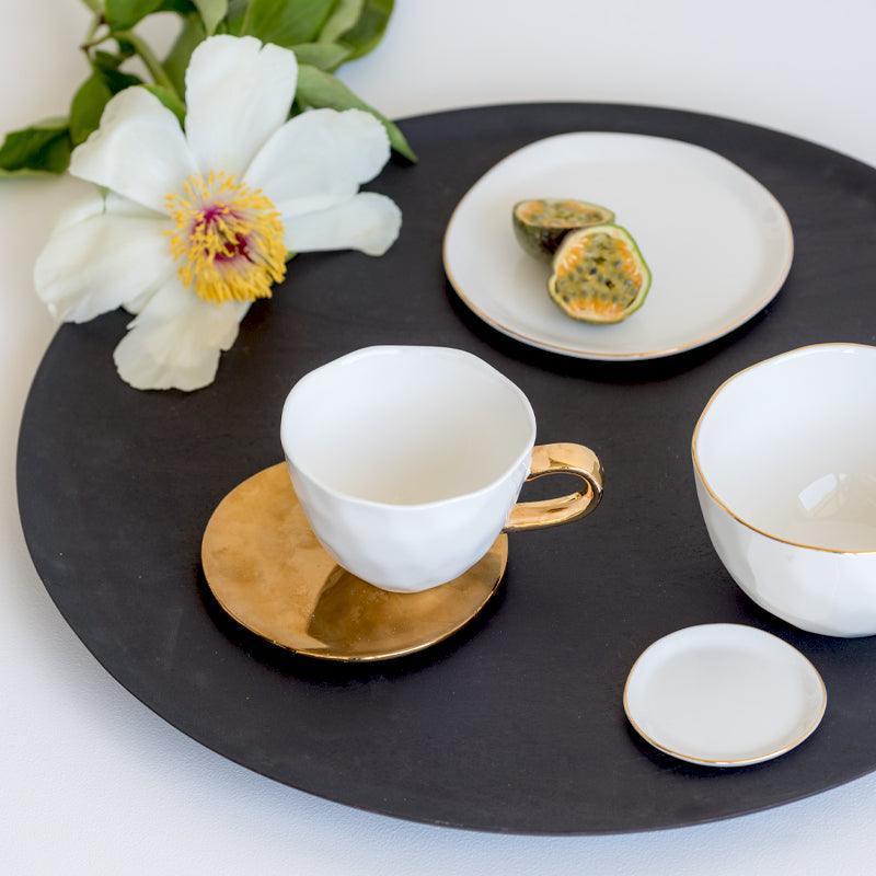 Good Morning bord Ø14 cm - gold - Set van 4