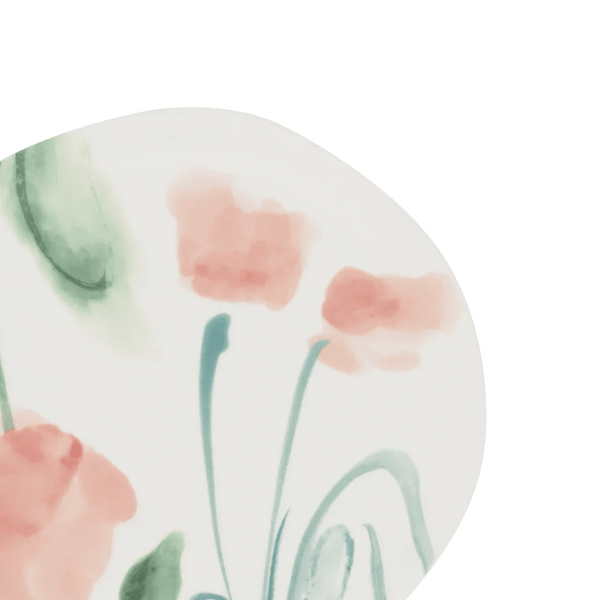 Good Morning bord Ø17 cm - White / flowers - Set van 4