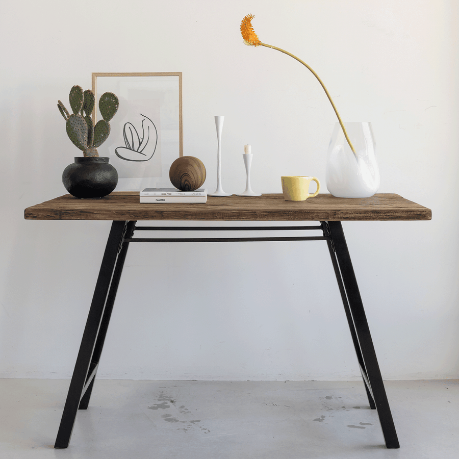 Office desk reclaimed wood and Acacia