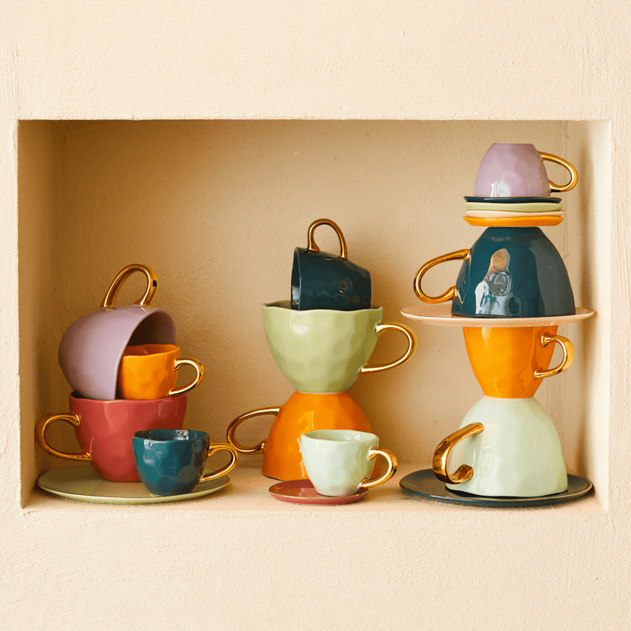 Good Morning bord Ø17 cm - Old Pink - Set van 4